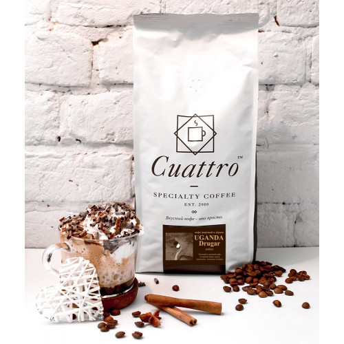 Кофе в зернах CUATTRO Uganda Drugar (Уганда Другар) (упаковка 1 кг)